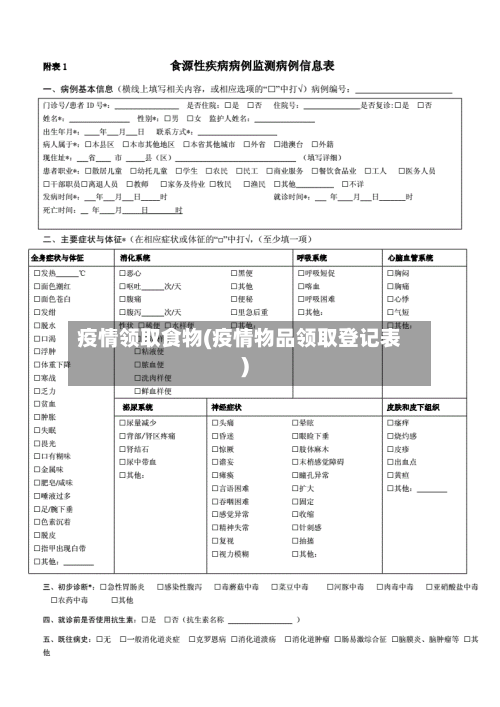 疫情领取食物(疫情物品领取登记表)