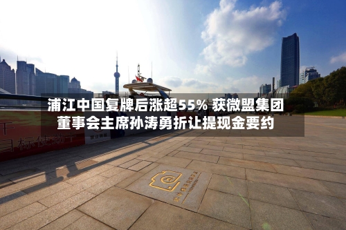 浦江中国复牌后涨超55% 获微盟集团董事会主席孙涛勇折让提现金要约