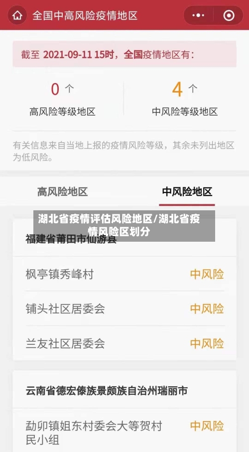 湖北省疫情评估风险地区/湖北省疫情风险区划分