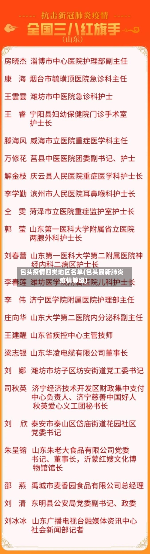 包头疫情四类地区名单(包头最新肺炎疫情等级)