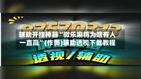 辅助开挂神器“微乐麻将为啥有人一直赢”(作弊)辅助透视下载教程