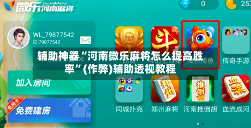 辅助神器“河南微乐麻将怎么提高胜率”(作弊)辅助透视教程