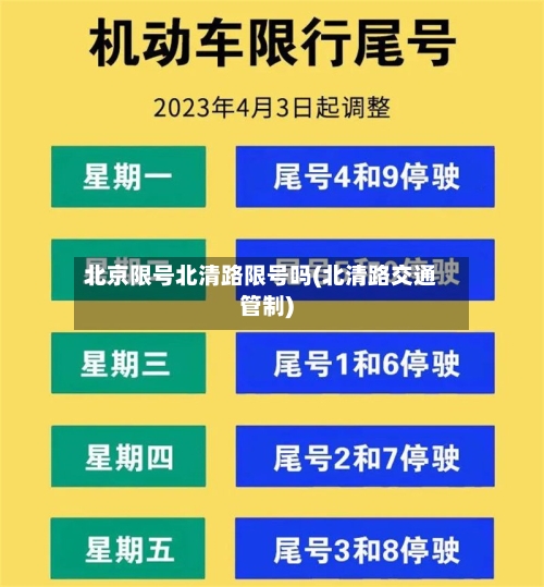 北京限号北清路限号吗(北清路交通管制)