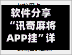 软件分享“讯奇麻将APP挂”详细分享装挂步骤教程