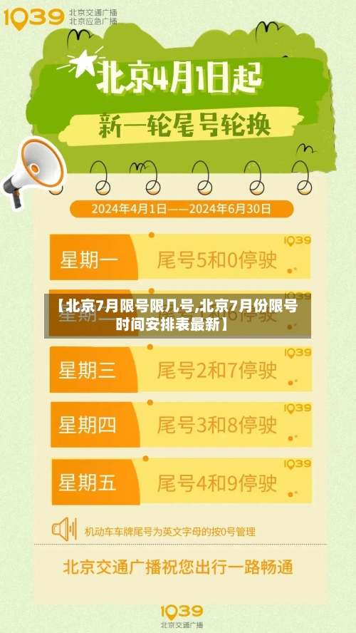 【北京7月限号限几号,北京7月份限号时间安排表最新】